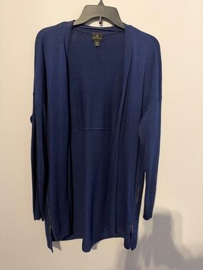 Worthington Open-Front Deep Blue Cardigan Sweater